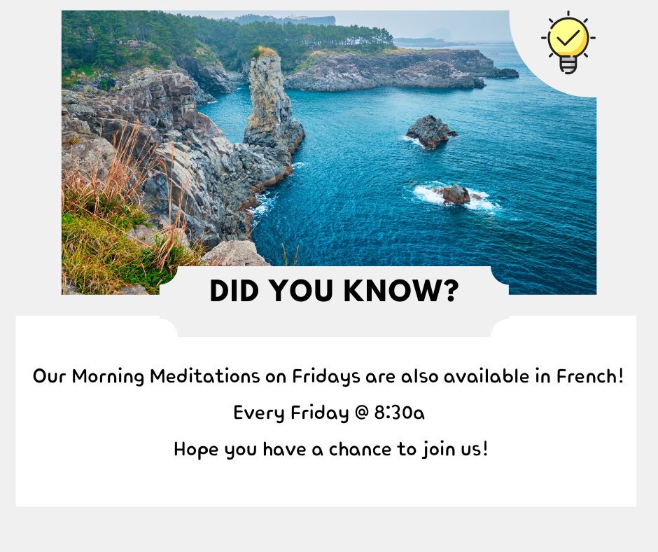 Soulsupportsys's tweet image. You can listen to our previous Morning Meditation with French Translation here: 
soulsupportsystems.org/francais/mdita…

You can listen to our other Morning Meditation here:
soulsupportsystems.org/morning-medita…

#FrenchMediations #SoulSupport #MorningMeditation