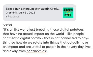 And I studied up &amp; now I come knocking.  I see what you see.  The technology is a loooooonnnnnggg way from banking the unbanked.  I am grossed out by the - what <a href="/owocki/">owocki</a> calls - "ponzinomics"...but heartened by the fact that he calls it out - look:
(3/7)