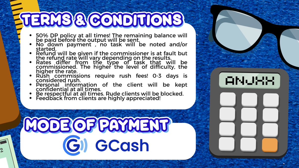 Hola! It's typical to seek for help when you are struggling that is why Anjxx is here ready to lend a hand! I gotchu buddy!

Check out my commsheet for my services and T&amp;C!

📌#AnjxxCares
📌#AnjxxFeedback