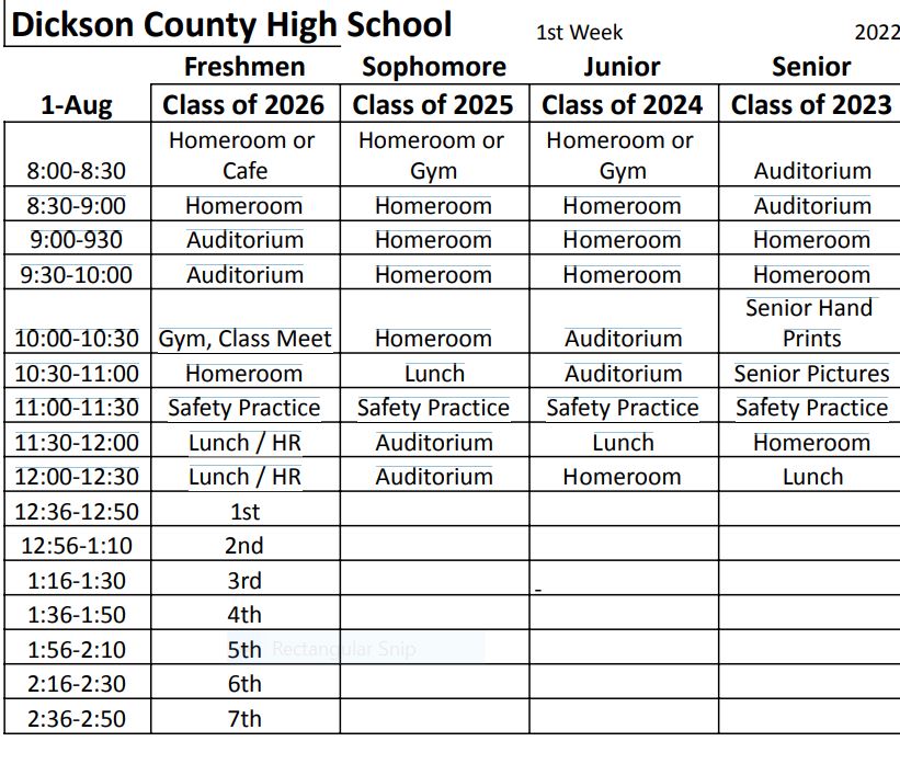 August 1 Schedule.  Excited to see everyone back on the Hill!
<a href="/DLWeeks83/">Danny L. Weeks, Ed.D.</a> <a href="/rfaulkner9/">Robbie Faulkner</a> <a href="/DCS_TN/">Dickson Co Schools</a>
