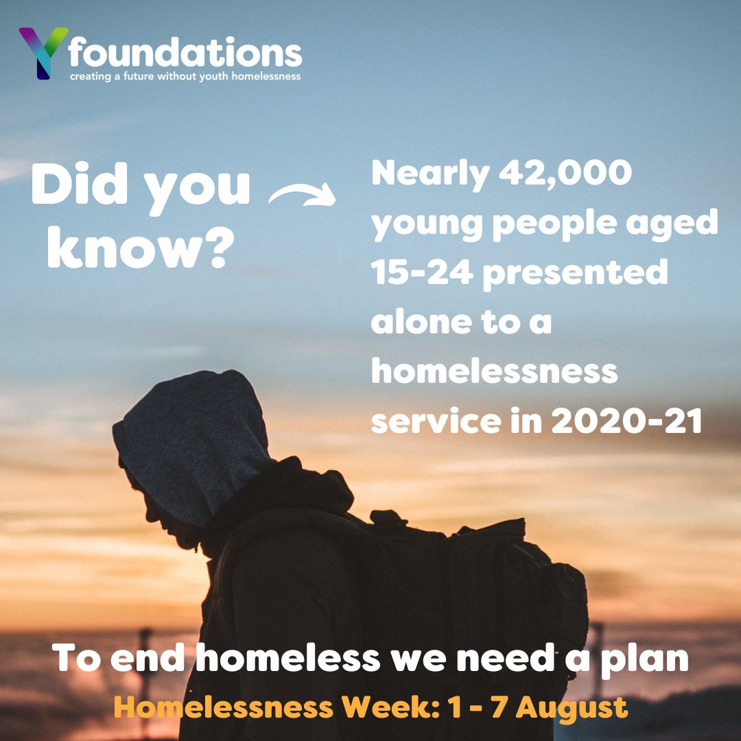 Homelessness Week (#HW2022) is here and it's time to shine a light on the huge and growing numbers of unaccompanied young people who are presenting alone to homelessness services. A national plan to #endyouthhomelessness is needed urgently.