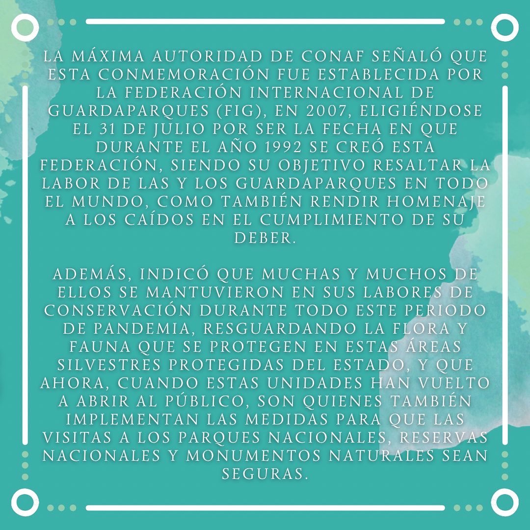 31 de Julio - “Día Internacional del Guardaparques (UNESCO)

#Guardaparques