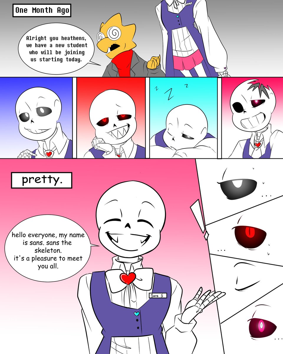 RaeHamato's tweet photo. First 3 pages for Underschool
#undertale #undertaleAU #underschool #sweetie #HorrorSans #dancesans #sans #redsans #classicsans https://t.co/uaZOSsq2hn