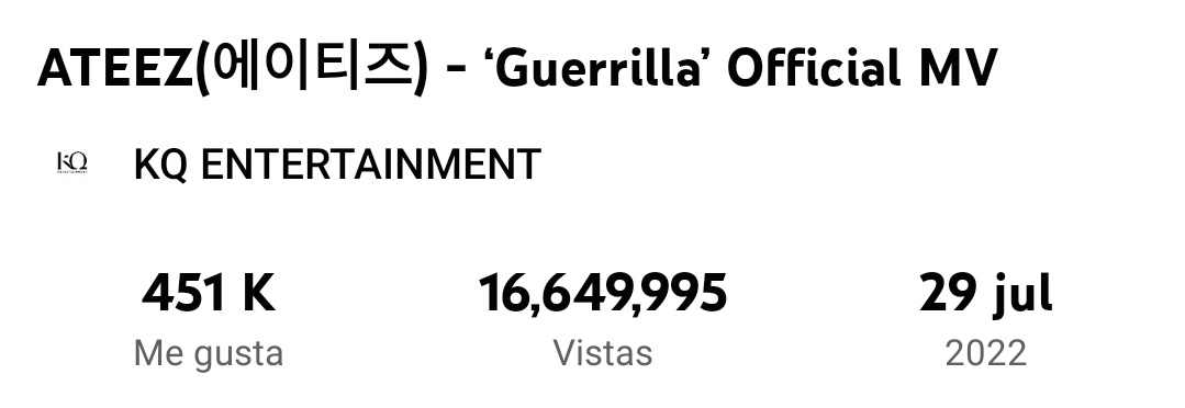 LAtinyCrescent's tweet photo. ATINYS‼️

En 1 hora solo hemos hecho 47.169 vistas en el MV de Guerrilla⚠️

Por favor subamos el ritmo en el stream, recuerden que es importante mantener la constancia💪

📍Estamos a 350.005 vistas de llegar a los 17M 

#ATEEZ #에이티즈 #Guerrilla @ATEEZofficial https://t.co/rdbY9xgQr6