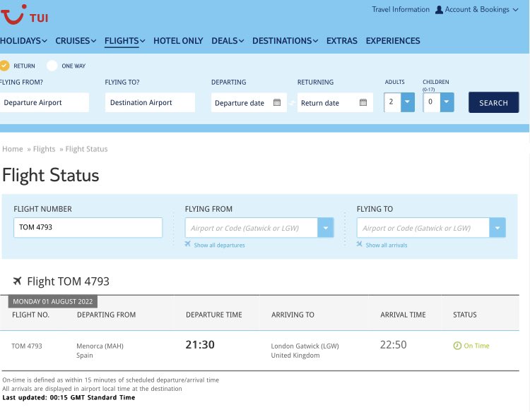 5. Passengers check on Gatwick arrivals, and the <a href="/TUIUK/">tuiuk</a> website to find that our flight is cancelled and rescheduled for 9.30pm tomorrow evening nearly 24 hours after our first intended flight. The reps did not know what to say and told us they needed to go home.