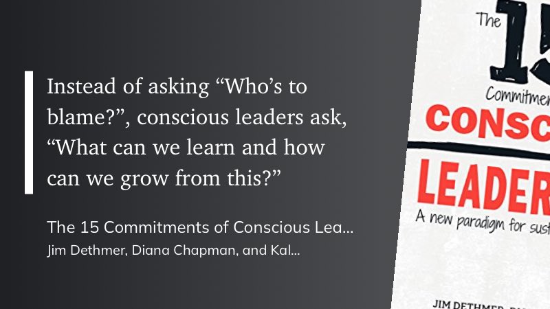 thiagoghisi's tweet photo. Instead of asking “Who’s to blame?”, conscious leaders ask, “What can we learn and how can we grow from this?” https://t.co/LOImptbc4D