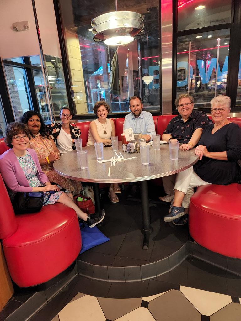 eugenegiudice's tweet image. First night&apos;s dinner at SLA with a crew of librarians.
#sla2022