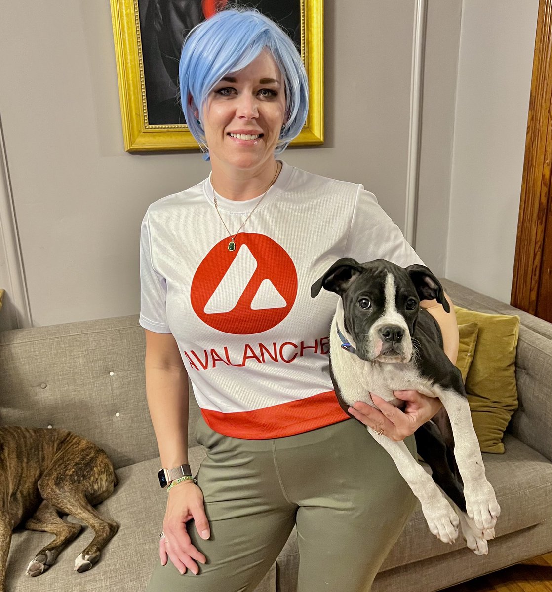 NFTbyMargo's tweet photo. A big thank you to @LewClinch for@the awesome Jersey!!💕Maude and I love it 💕! https://t.co/ezcS00wKPm
