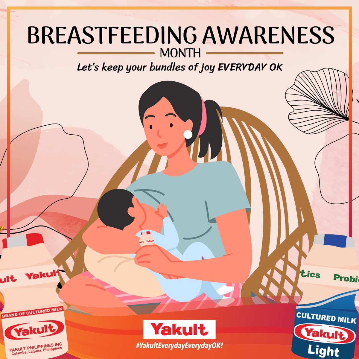 August is Breastfeeding Awareness Month!  

Did you know? Breastfeeding infants from birth until they are two years old is a great way to enhance their immune system.  
We can keep our immunity strong too by drinking Yakult daily para #EverydayOK!

#YakultEverydayEverydayOk