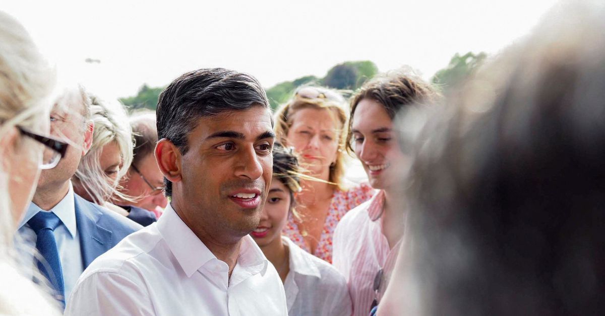 Reuters's tweet photo. British PM candidate Sunak vows 20% income tax cut by 2029 https://t.co/vdVgIjgLP3 https://t.co/5WWja5lwwn