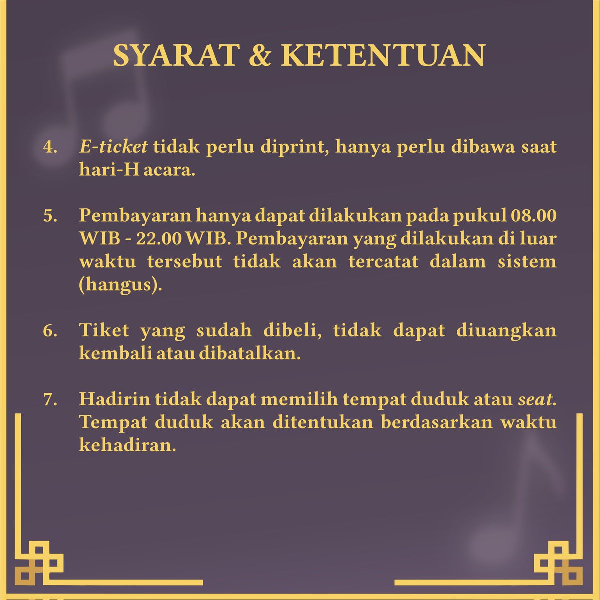psmuajy's tweet photo. ‼️PRESALE 2 IS OPEN NOW‼️

Demi kenyamanan bersama dimohon untuk memperhatikan syarat dan ketentuan yang berlaku ⚠️ 

Link Pemesanan Tiket:
https://t.co/Nqx3mKB2kA 

Limited tickets! Grab it fast 🎟 

Contact Person WA:
Anggie (081226697220) 

#niscala #welovetosing #psmatmajogja https://t.co/nQogDUsMnB