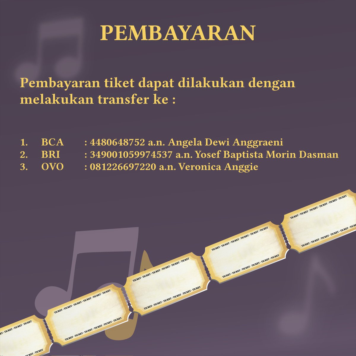 ‼️PRESALE 2 IS OPEN NOW‼️

Demi kenyamanan bersama dimohon untuk memperhatikan syarat dan ketentuan yang berlaku ⚠️ 

Link Pemesanan Tiket:
bit.ly/Presale2Konser… 

Limited tickets! Grab it fast 🎟 

Contact Person WA:
Anggie (081226697220) 

#niscala #welovetosing #psmatmajogja