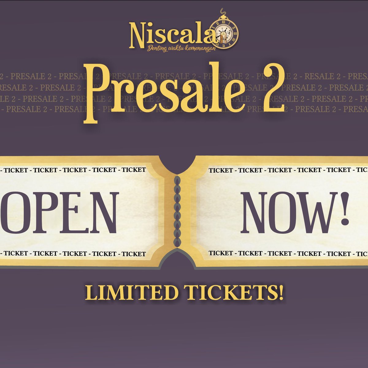 psmuajy's tweet photo. ‼️PRESALE 2 IS OPEN NOW‼️

Demi kenyamanan bersama dimohon untuk memperhatikan syarat dan ketentuan yang berlaku ⚠️ 

Link Pemesanan Tiket:
https://t.co/Nqx3mKB2kA 

Limited tickets! Grab it fast 🎟 

Contact Person WA:
Anggie (081226697220) 

#niscala #welovetosing #psmatmajogja https://t.co/nQogDUsMnB