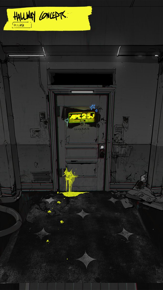 damagecitygames's tweet image. I'm channeling my weird fear of hallways into our scene mock ups for this game. A lot of time will be spent looking down/through/into rooms with limited movement, so here's some attempts at making the comps as spooky as possible. OK, WEIRD DUMB FEARS. WHAT'S YOURS? GO!