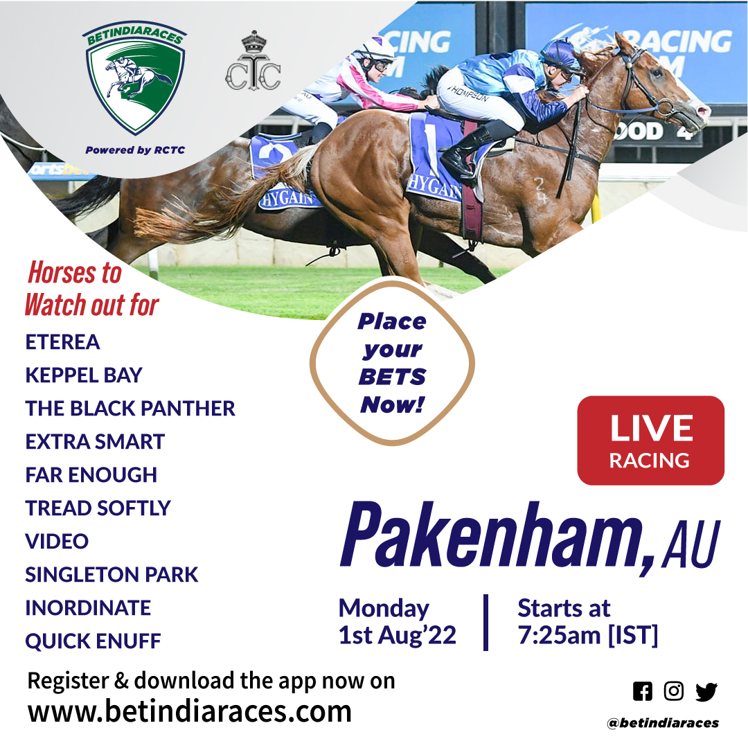 betindiaraces's tweet photo. Catch LIVE racing from Pakenham, Australia @PakenhamRacing on https://t.co/fJkvlbcqAf Powered by @RctcTurf
Races start at 7:25am[IST]
Register &amp; download the app now to place ur bets &amp; win BIG!
#betindiaraces #livehorseracing #betnow #onlinebetting #HorseRacingTips #australia https://t.co/Bbw2YD4E9m