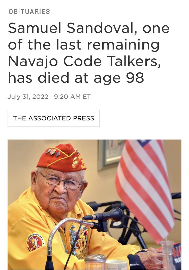 Rest In Peace with the Holy People, Mr. Sandoval! You’re a hero to so many. The Navajo Nation is so proud of you, I’m sure. 🫡