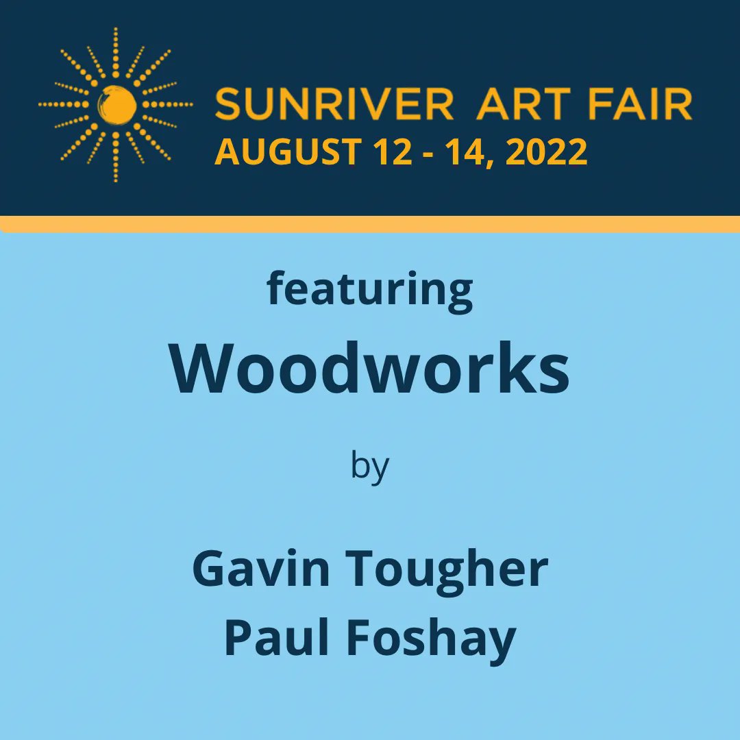 SunriverArtFair's tweet photo. Woodworking artists Gavin Tougher and Paul Foshay will be at the Sunriver Art Fair🪵 https://t.co/y41QzzLwJ7