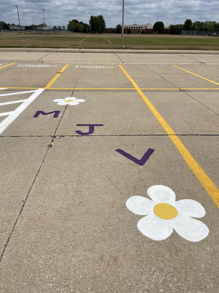 First year of painted teacher parking spots at Blair High School!  Seniors, you’re not the only ones with artistic abilities. LOL <a href="/BHSBlair/">Blair High School</a>