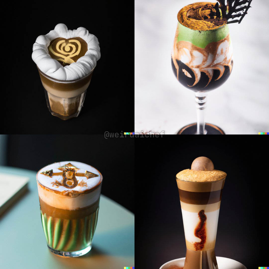 fancy lattes (+ another wine latte for some reason)