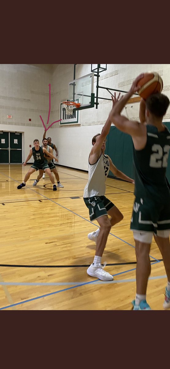 Theory: 

Notice ⁦<a href="/IWUBasketball/">Illinois Wesleyan Basketball</a>⁩ player alone in perfect position for weak-side O-rebound. 80-90% of rbds go long/opposite aka weak-side. Airballs are assists. Get inside position on weak-side and you will score easy bunnies.