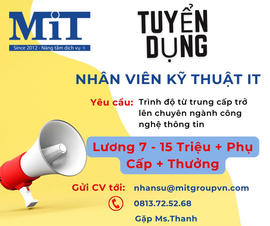 mitgroup_vn's tweet photo. 💥💥 #mitgroup Tuyển Dụng Nhân Viên Kỹ Thuật IT 💥💥
📜Yêu cầu: Trình độ từ trung cấp trở lên chuyên ngành công nghệ thông tin
💰Lương 7 - 15 Triệu + Phụ Cấp + Thưởng
Xem chi tiết công việc tại 🌐https://t.co/m3SC8hOHgN
#HCM #IT #ITJob #tuyendung https://t.co/qaYTrr4ZyQ