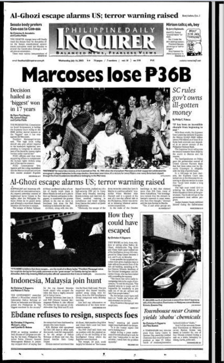 19 YEARS AGO THIS MONTH, in a case that I personally helped litigate, the Philippines Supreme Court described that P36 billion as “money stolen by the Marcos spouses from the Republic of the Philippines.” | bit.ly/3zMJ0W6 | bit.ly/3QafrDq