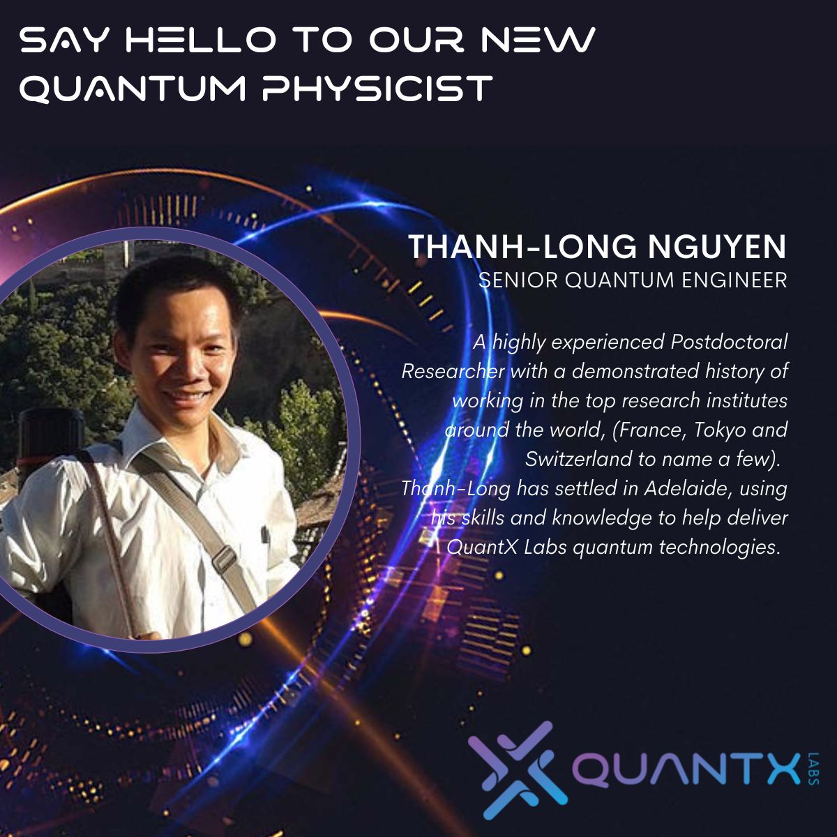 QuantX Labs (@quantxlabs) on Twitter photo Time for another introduction, Thanh-Long approached QuantX Labs keen to work on our quantum technologies … and with his rap sheet how could we say no.
Welcome onboard Thanh Long Nguyen!!
#quantumphysicist #team #defenceindustry #spaceindustry #lotfourteen #perfectfit <a href="/cryoclock/">QuantX Labs (formerly Cryoclock)</a> Time for another introduction, Thanh-Long approached QuantX Labs keen to work on our quantum technologies … and with his rap sheet how could we say no.
Welcome onboard Thanh Long Nguyen!!
#quantumphysicist #team #defenceindustry #spaceindustry #lotfourteen #perfectfit <a href="/cryoclock/">QuantX Labs (formerly Cryoclock)</a>