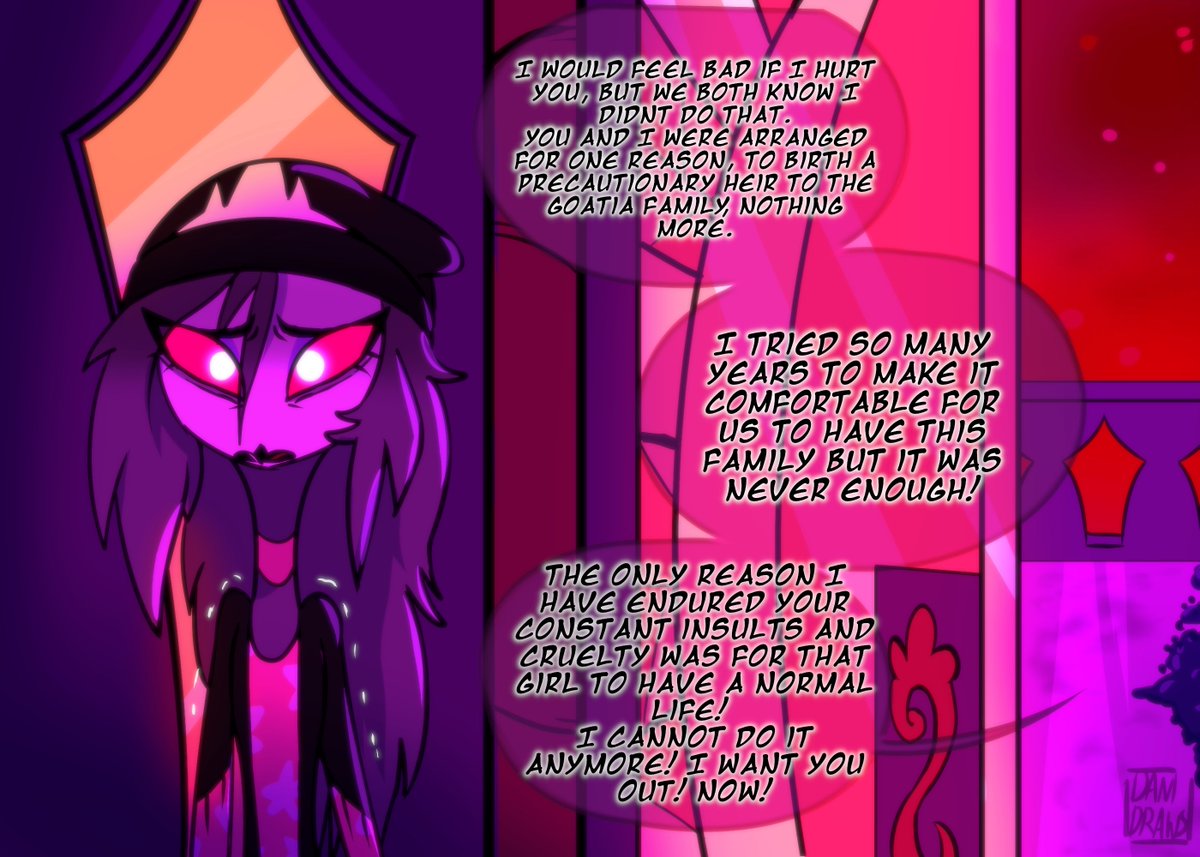 DaniDraws666's tweet photo. Stolas actually did have the words to say that day in LooLooLand, he just didn't want to say them because he knew she'd only end up blaming herself for Stolas' unhappiness 💔#HelluvaBoss https://t.co/D4elUyvaVg