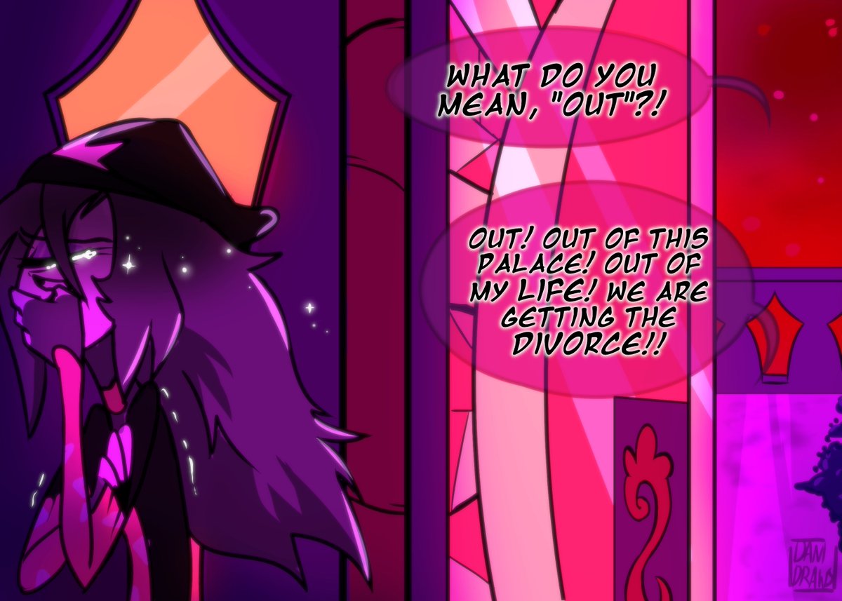 DaniDraws666's tweet photo. Stolas actually did have the words to say that day in LooLooLand, he just didn't want to say them because he knew she'd only end up blaming herself for Stolas' unhappiness 💔#HelluvaBoss https://t.co/D4elUyvaVg