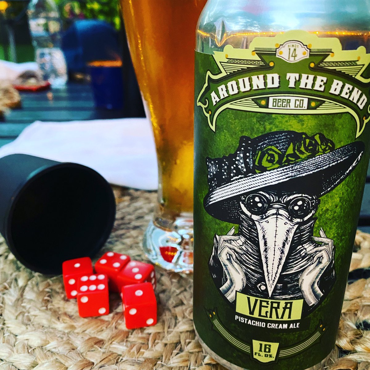 PixelInverted's tweet photo. Playing a different type of game tonight. Have you ever played #LiarsDice? Loads of fun, especially with a decent brew.
.
.
#invertedpixels #gamergear #gamer #gaming #dicegame #dice #atbbrewery #aroundthebend #arb #atbbeerco #nightgames https://t.co/yH6C6PptFF