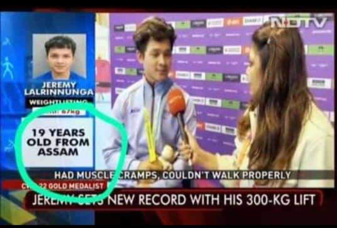 Biswanath_Sinha's tweet photo. @ndtv @ndtvindia thought you were the gold standard of Indian journalism. Your people, like many also don't have any idea of geography? They thought #Mizoram is a village?
@robertroyte @ZoramthangaCM @ZonetCableTV

#CommonwealthGames22 #GoldMedal #weightlifting #NorthEast #Mizos https://t.co/ObAFjFrWxR