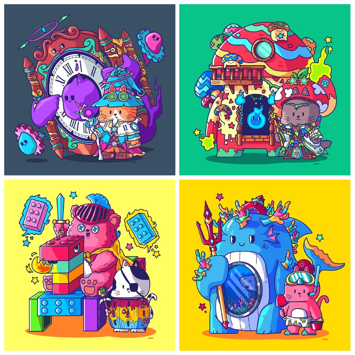 COLLECTION 
THE MAGIC CATSTER
50 MEOW
DROP 4/50

THE CATSTER TIME MAGE NO.1
THE CATSTER GREEN WIZARD NO.2
THE CATSTER TOY MAGE NO.3
THE CATSTER BULE WIZARD NO.4

AVAILABLE ON
opensea.io/collection/the…

#Ethereum #nftcollector #NFTCommunity #NFTdrops #OpenSeaNFT #NFTartist #NFTs