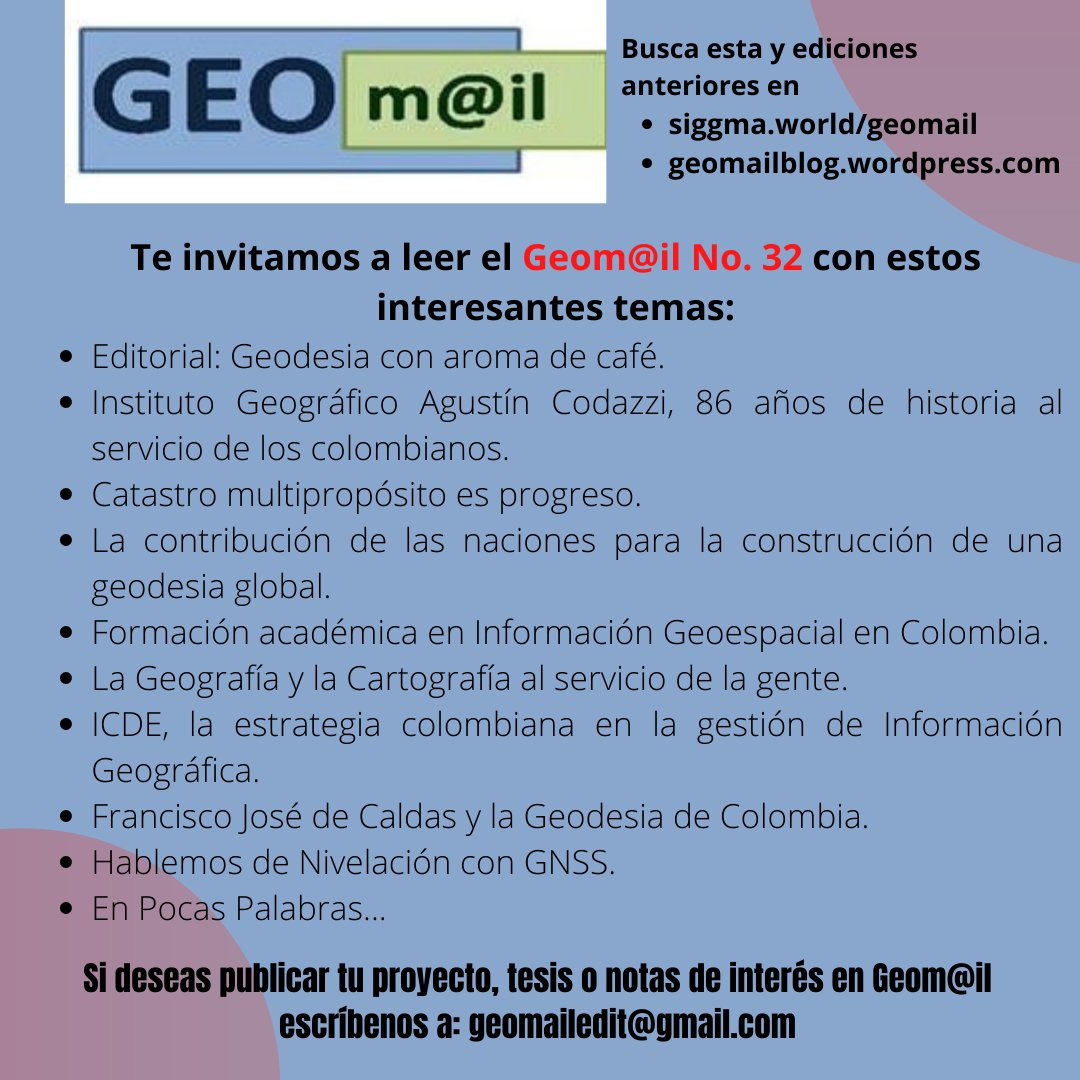 siggma.world/geomail/GEOMAI…
Si deseas recibirlo periódicamente envianos tu correo a geomailedit@gmail.com
