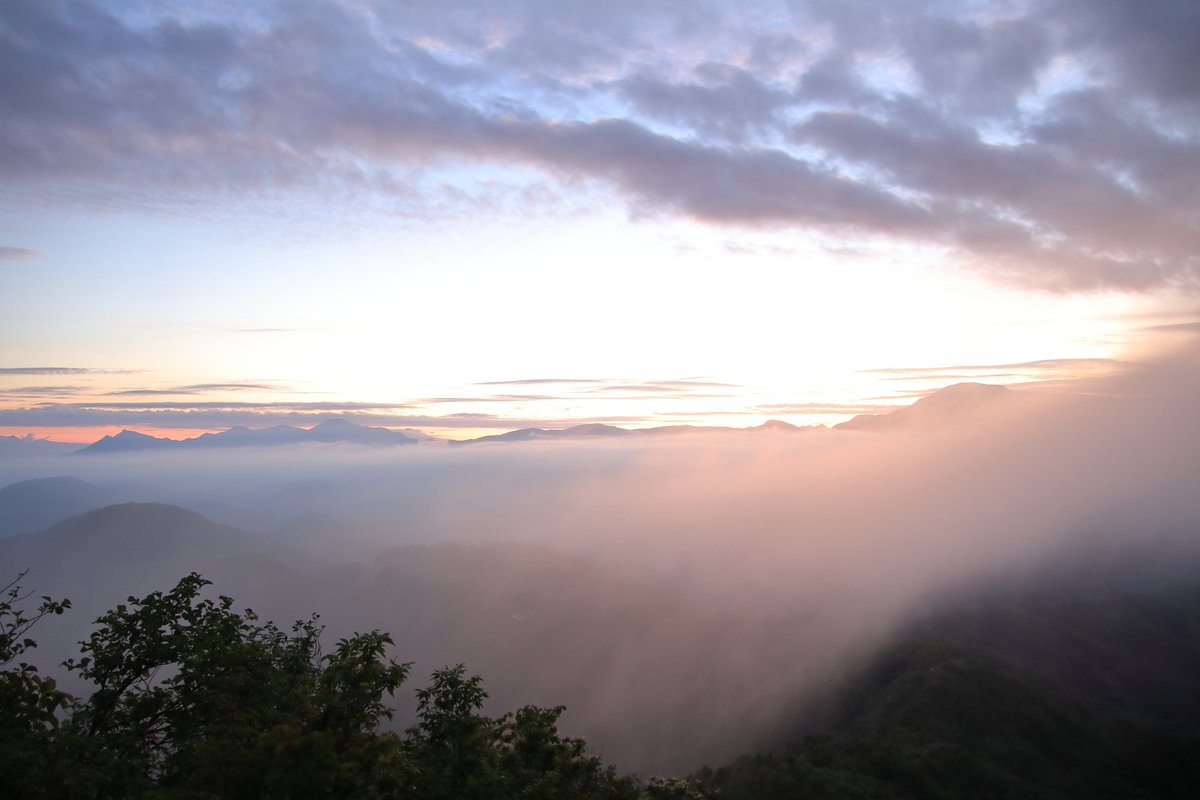 yuske0817's tweet photo. 昨朝の越駒、登山道より。
日が昇る前、ピンクの雲海が広がった。
2022/07/31 撮影。
#雲海 #日の出 #魚沼市の絶景 #私の山フォト #魚沼市 #新潟県 #seaofclouds #risingsun #cloudphotography #mountainphotography #landscapephotography #japan_morning_view #ig_clouds #ig_japan #wu_japan https://t.co/vPVflDI6SH