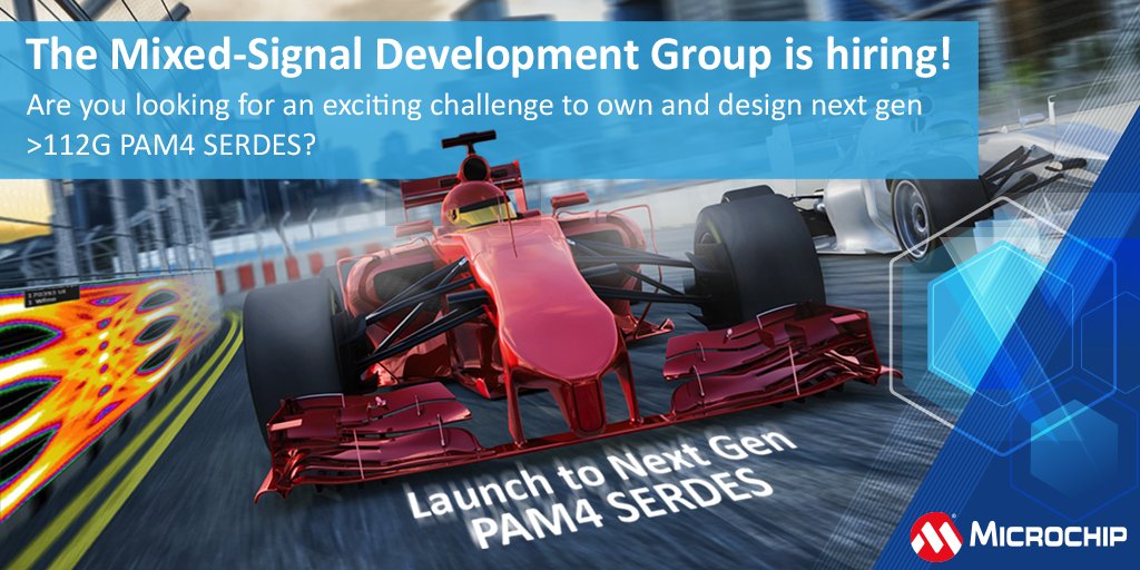 MicrochipTech's tweet image. We have openings worldwide to join our mixed-signal development group. Learn about our openings and apply today: mchp.us/3zkPkCU. #mixedsignal #PAM4 #highspeeddesign #analogdesign #datacenter #AES #SERDES #signalintegrity