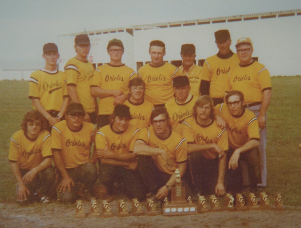 From the archives of the Westman Border Fastball Museum...50 years ago, the Oakburn Orioles defeated Ethelbert to win the championship trophy at the Canadian National Ukrainian Festival Fastball Championship at the DMCC grounds in 1972.