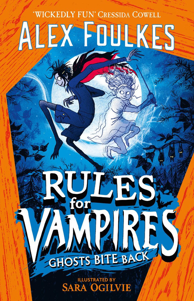 Hi! My name is Alex and I'm a children's author from Stoke. My first 9-12 book, RULES FOR VAMPIRES, is illustrated by #saraogilvie and out right now (!!!) from @simonkids_UK! The sequel, GHOSTS BITE BACK is out at the end of September! 👻