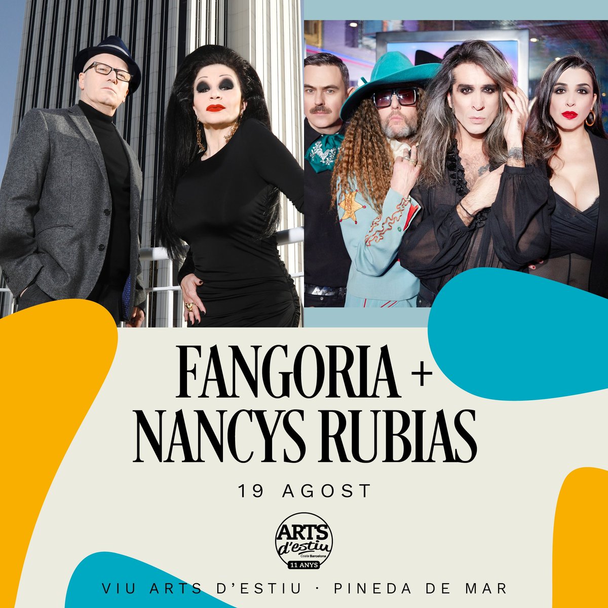 Quins temes tan emblemàtics i poderosos té Fangoria! 🔥 

Però atenció, que no vénen sols! 😱 Arriben al Festival ARTS d’Estiu amb la millor companyia, les Nancys Rubias! 👯‍♀️

🎤 Fangoria + Nancys Rubias 
🗓 19 D’AGOST
🎫  Entrades a la venda a artsdestiu.com