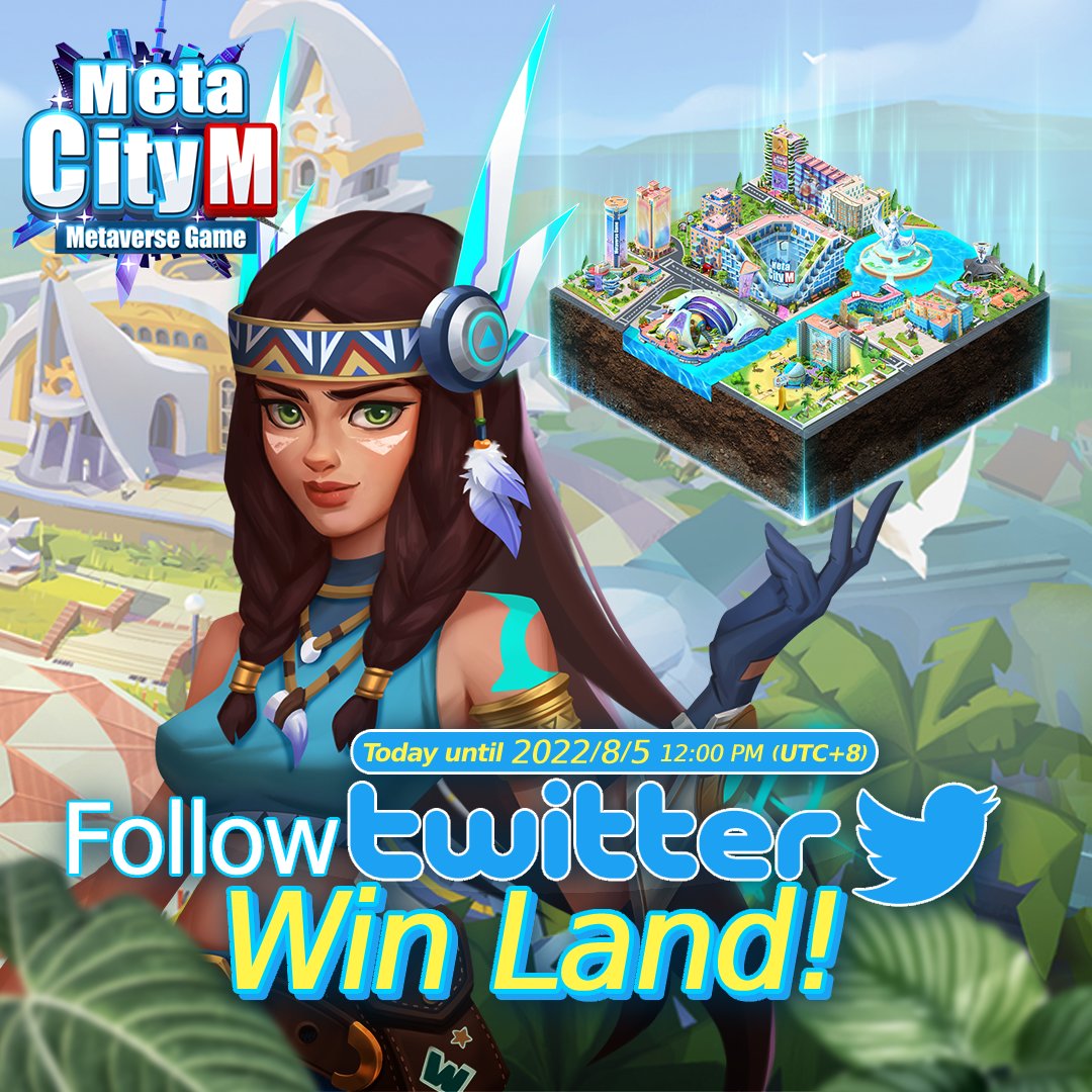 Exciting news📣
Giving away NFT Land to our lucky followers!

Prizes🏆:
(More Likes = Higher Quality/Quantity NFTs!)
B2 base prize
+1 B1 for 1000💖
+1 A2 for 1500💖
+1 A1 for 2000💖
+1 S2 for 2500💖
+1 S1 for 3000💖

To win:
1️⃣ RT + Like
2️⃣ Follow 
@MetaCityM