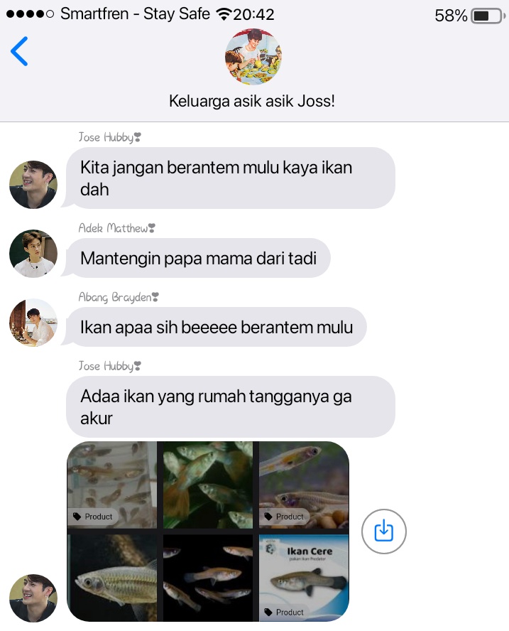 awnyaii's tweet image. — ikan yang rumah tangganya ga akur

Jackson, Jaehyun, Mark, Irene two tweets au