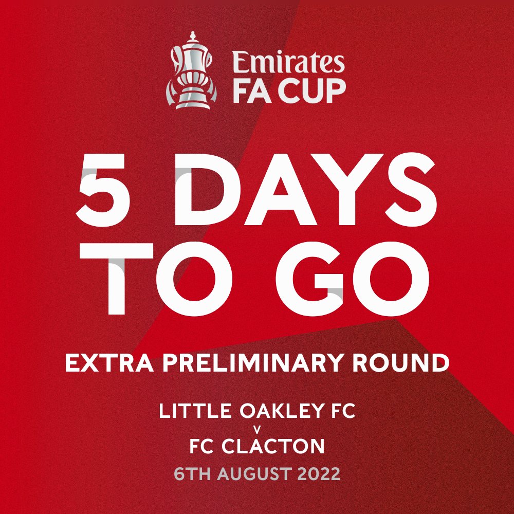 LittleOakleyFC's tweet photo. What a fixture we have for you this weekend!!

We welcome neighbours @FC_Clacton in the Extra Preliminary Round of the FA Cup - 3pm KO

Come and get your local football fix!!

🔵⚫️🔵⚫️ https://t.co/BVU1pbHmYD