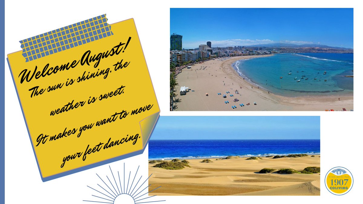 Coliving1907's tweet photo. Welcome August!

The sun is shining, the weather is sweet. It makes you want to move your feet dancing. https://t.co/DmGaTMFUsy