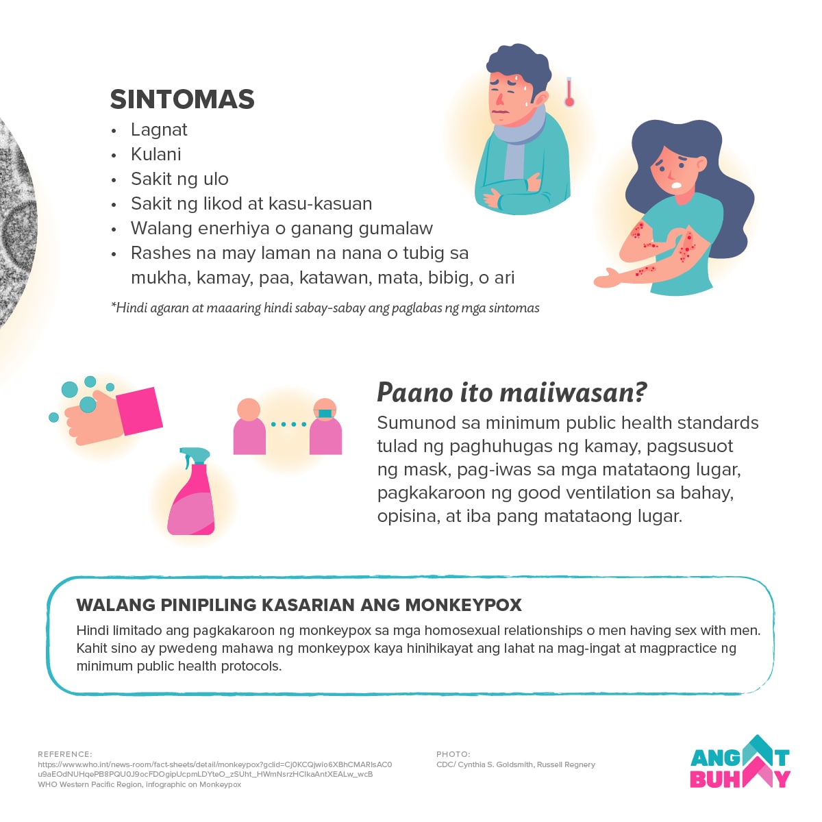angatbuhay_ph's tweet photo. Mensahe mula kay Angat Buhay Chairperson Leni Robredo:

In the midst of the dangers posed by monkeypox, we are asking the public to share only verified information about the disease, to listen to public health experts, and cooperate with authorities and our community... https://t.co/rxr7eZ3o2c