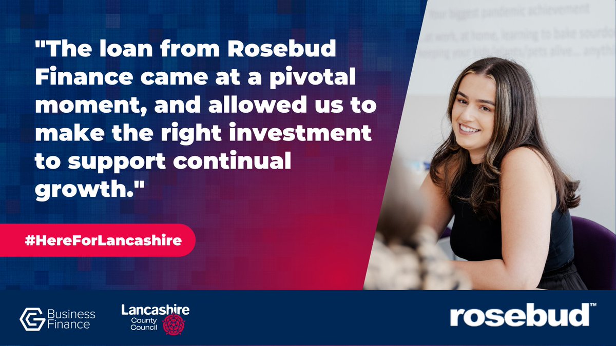 Established in 1986, Rosebud has provided thousands of loans to #Lancashire businesses! Is your business looking to grow? 

Contact our friendly team today 
👉 ow.ly/hA0A50JSKcw

#HereForLancashire | <a href="/LancashireCC/">Lancashire County Council</a>