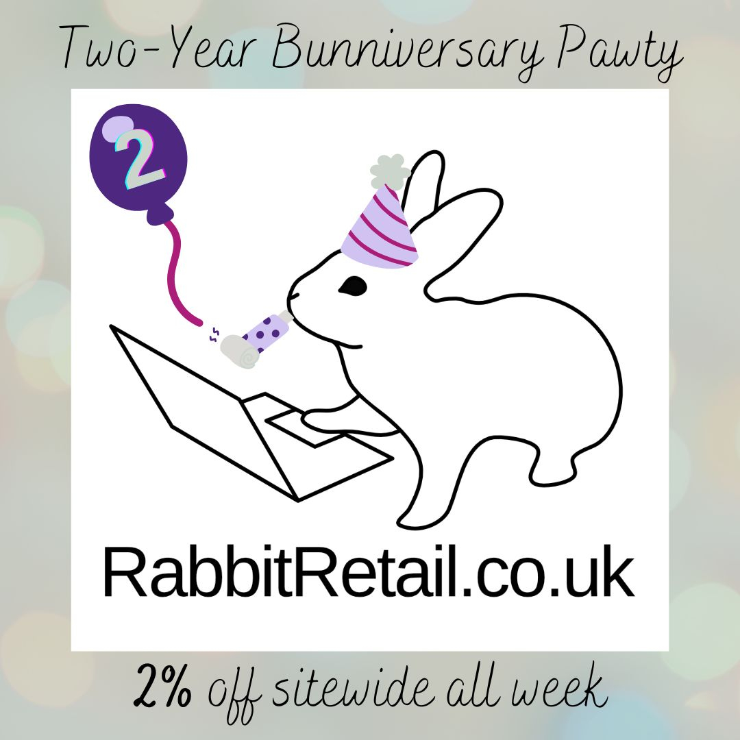 RabbitRetailUK's tweet image. Pawty Time 🥳 Rabbit Retail is 2! To celebrate we have 2% of everything - even Bun-dles - all week.

Thank you to everybun, every customer and follower. It means so much. Continue to stick with us and we can make this 10% off in 8 years. 

#Bunny #Rabbit #OneHopShop #RabbitReta