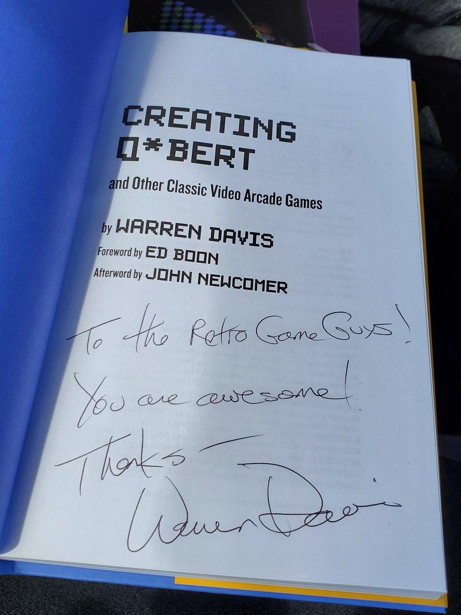 RetroGameGuys's tweet photo. We've wanted to meet @WarrenDavis29 in-person since we interviewed him for our #Qbert episode in 2020. Finally got our chance at #CAX! Such a great dude! Follow Warren &amp; grab his new book "Creating Q*bert and Other Classic Video Arcade Games" 🕹❤️
#RetroGaming #SummmerofQbert https://t.co/uNbx6he22G