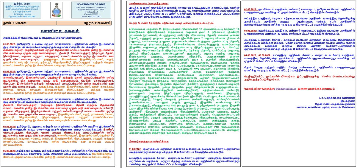 IMD-Tamilnadu Weather (@chennairmc) on Twitter photo 