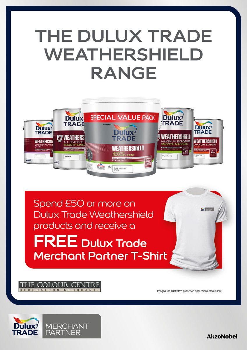 August Promotions with #duluxuk 🎉

- £60+ spend on Dulux Trade, Armstead, or Polycell &amp; receive free 6 pack of #Coke

-£50+ spend on Dulux Trade Weathershield range &amp; receive free Dulux Trade Merchant Partner T-Shirt 

- Sample refund when you purchase 5L+ Dulux Trade colour 🌈