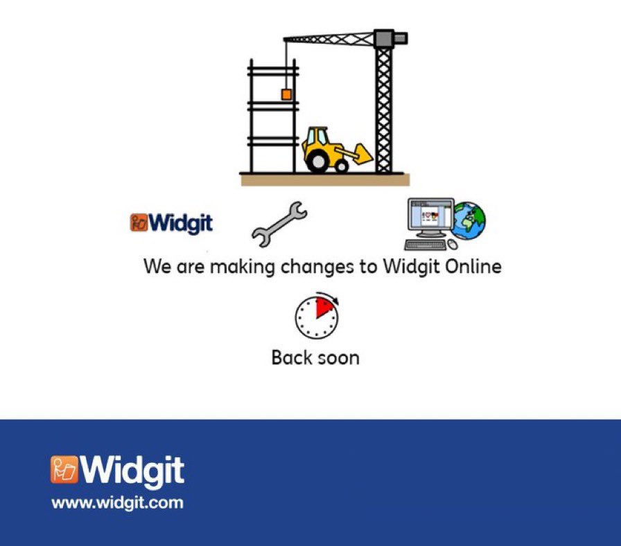 StatusWidgit's tweet image. 🔧As planned, We are making some changes and adding some new features to Widgit Online. We will let you know when everything is back up and running. #WidgitOnline #Widgit