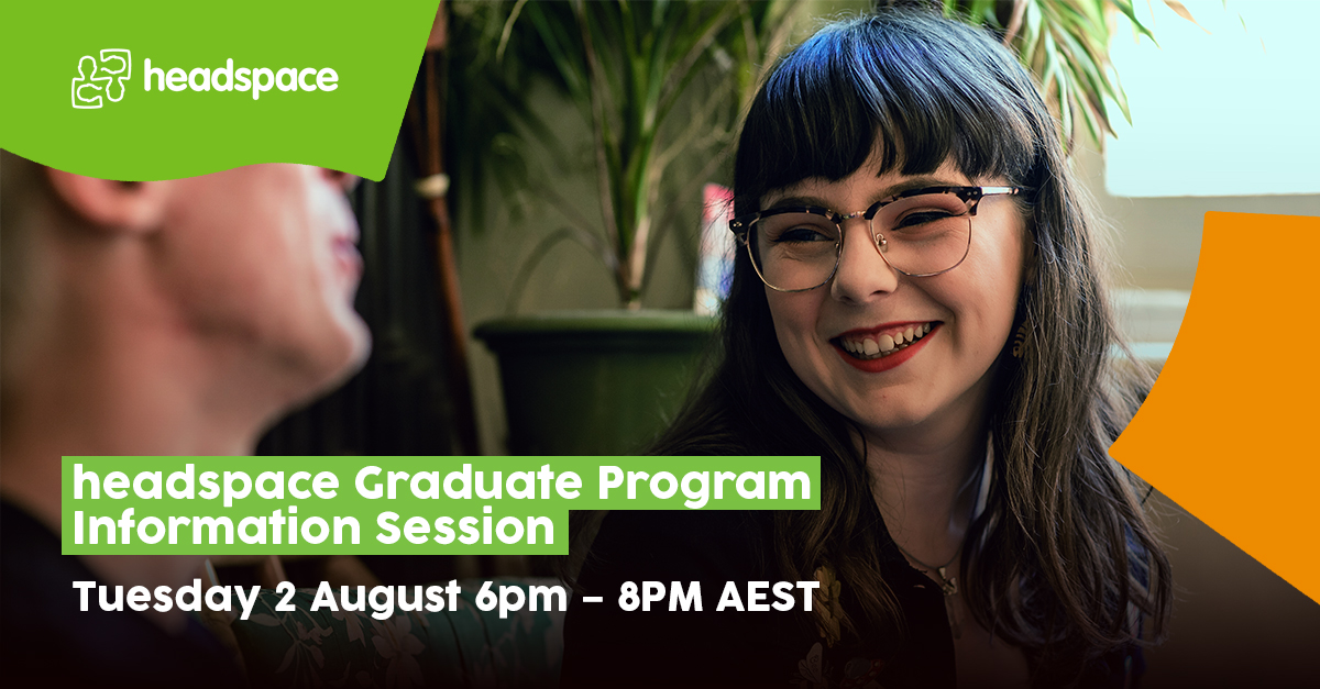 Join one of our final info sessions for the current intake of the headspace Graduate Program tomorrow 2 Aug 6 – 8PM AEST. We are looking for recent graduate Psychologists, Occupational Therapists and Social Workers, to join headspace. Register now > bit.ly/3PyxJOA.